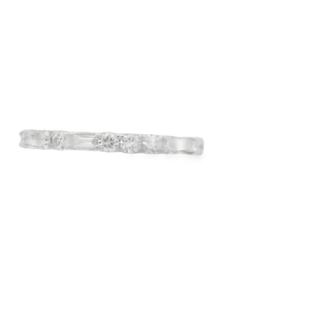 Baguette & Round Diamond Wedding Band