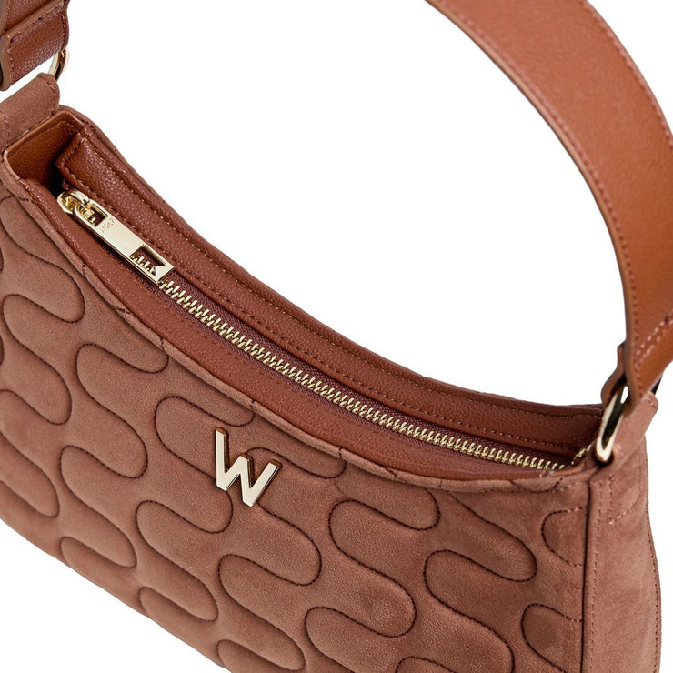 WOLF - Mimi Swirl Shoulder Bag with Scarf - NUTSHELL BROWN