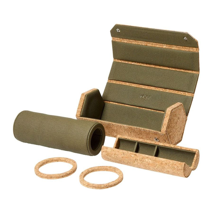 Wolf - Cortica Triple Hexagon Watch Roll With Capsule - Cork