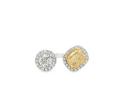 Yellow & White Diamond Open Ring