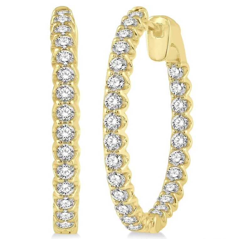 ASHI - DIAMOND HOOP EARRINGS