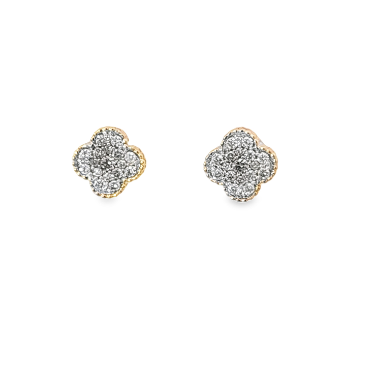 DIAMOND CLOVER POST EARRINGS