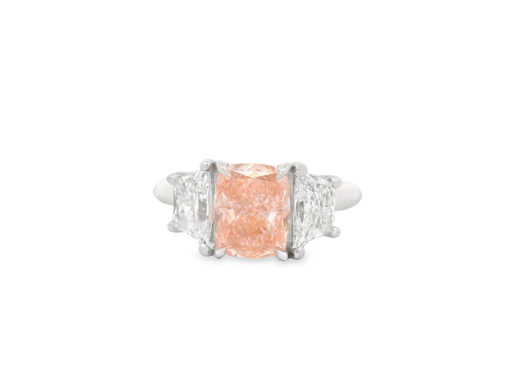 Pink Diamond 3 Stone Ring