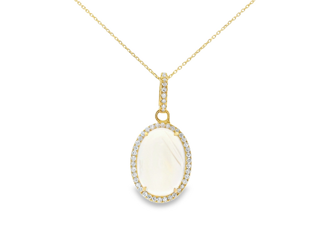 Moonstone & Diamond Pendant