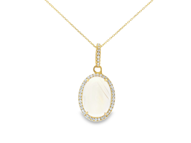 Moonstone & Diamond Pendant