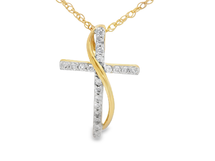 DIAMOND CROSS PENDANT - 1/10 CT