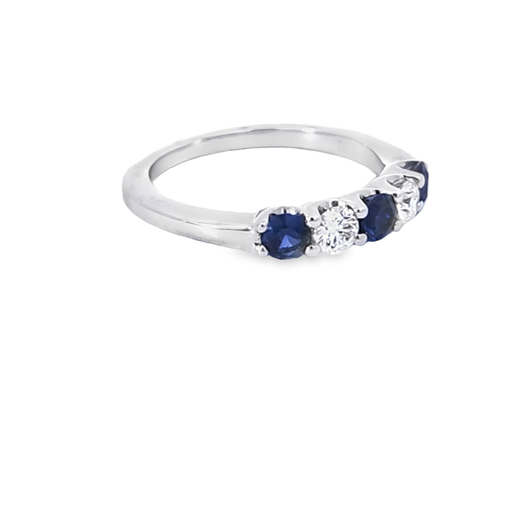 SAPPHIRE & DIAMOND 5 STONE BAND