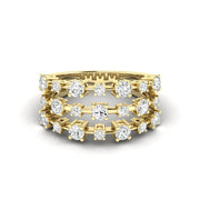 3 Row Diamond Ring