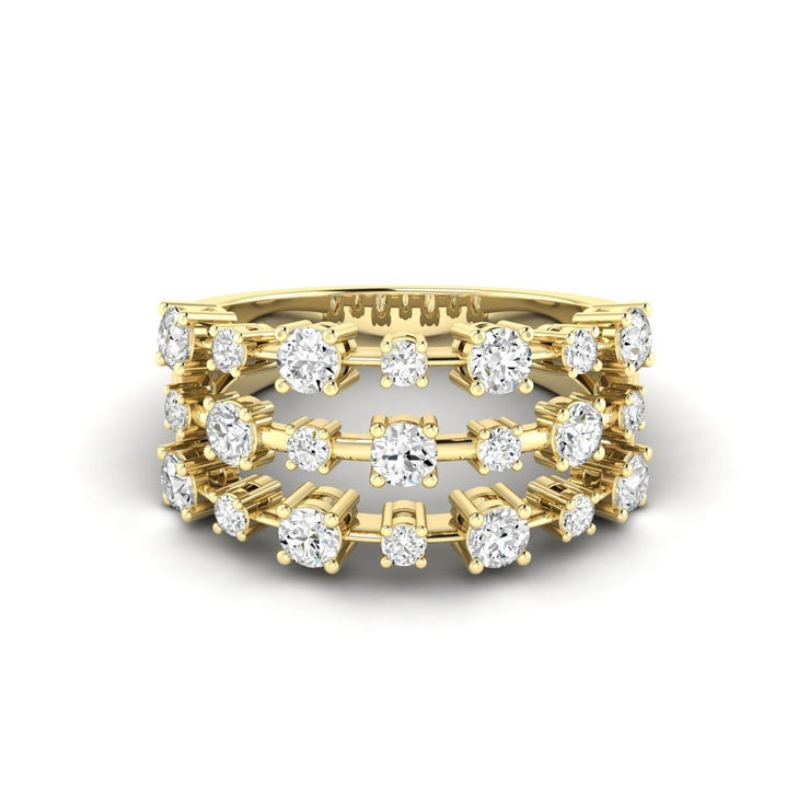 3 Row Diamond Ring