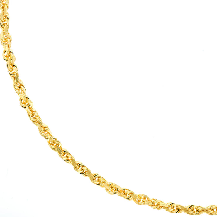 YELLOW GOLD SOLID ROPE CHAIN 22"