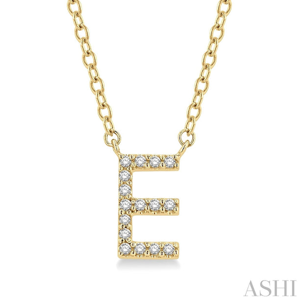 ASHI - DIAMOND "E" INITIAL PENDANT