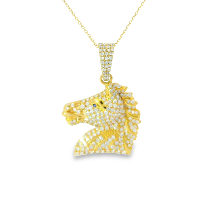 DIAMOND HORSE HEAD PENDANT