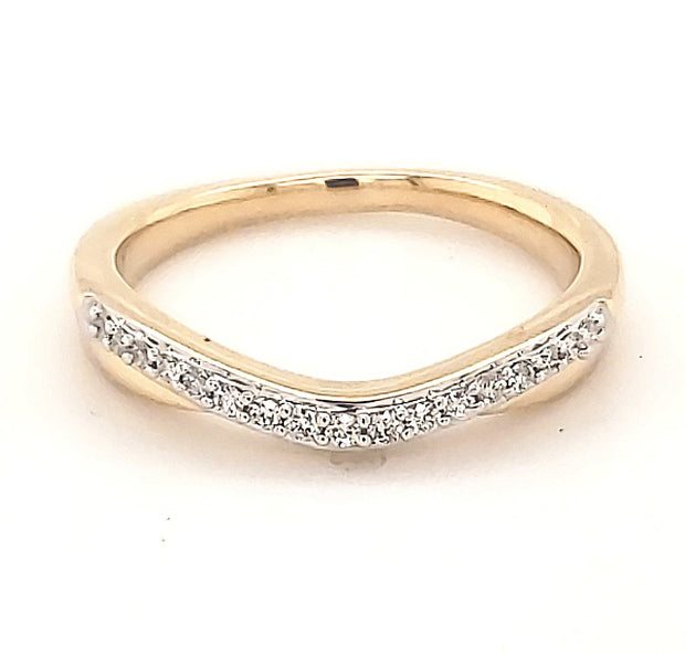 Yellow Gold Diamond Contour Band