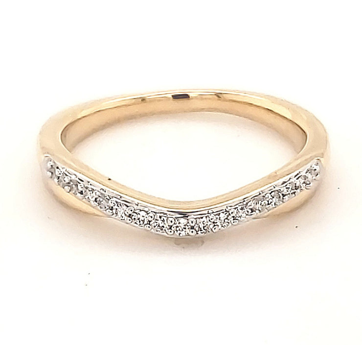 Yellow Gold Diamond Contour Band