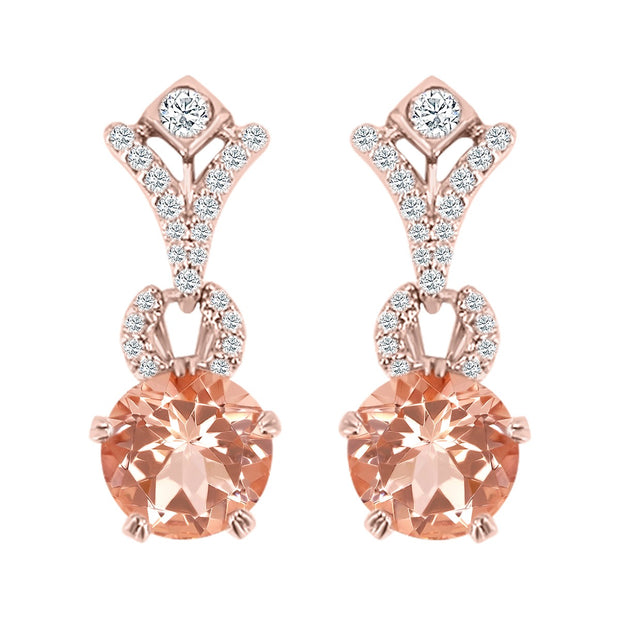 MORGANITE & DIAMOND DANGLE EARRINGS