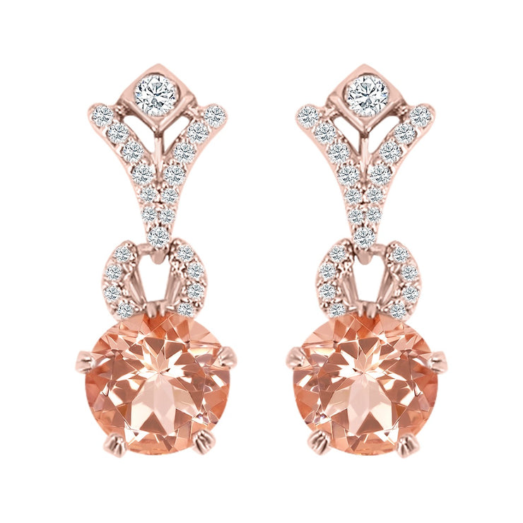 MORGANITE & DIAMOND DANGLE EARRINGS