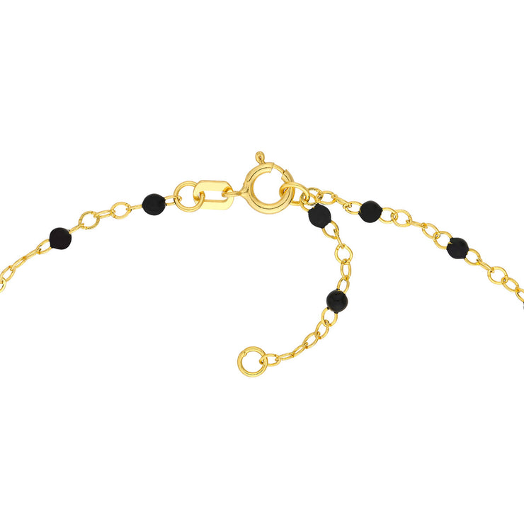 YELLOW GOLD BLACK ENAMEL ANKLET
