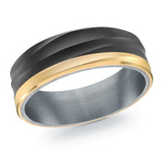Black Carbon Fiber, Gold & Tantalum, Mardini Wedding Band