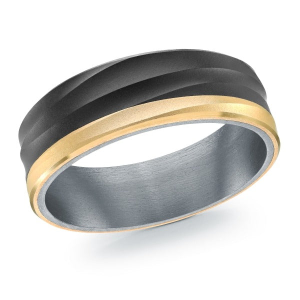 Black Carbon Fiber, Gold & Tantalum, Mardini Wedding Band