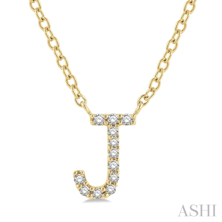 Ashi - 'J' Diamond Initial Pendant