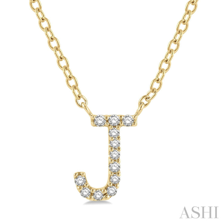 ASHI - 'J' DIAMOND INITIAL PENDANT