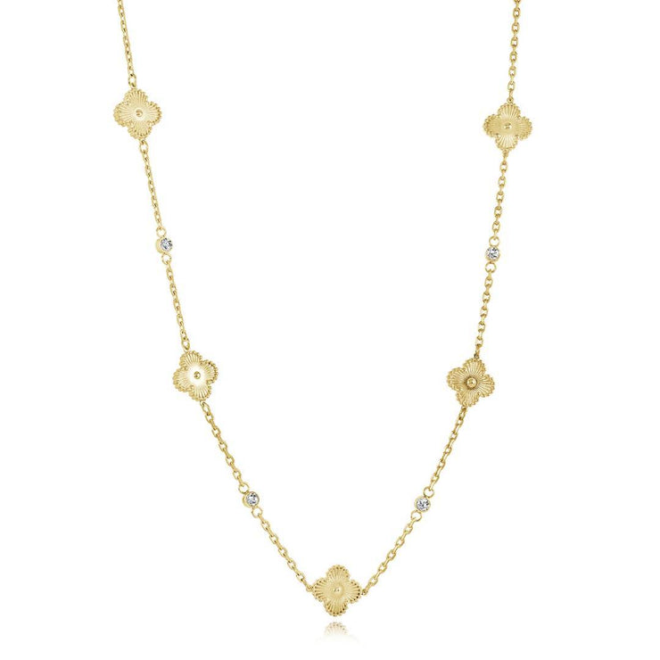 Italgem - Yellow Stainless Steel Clover Necklace 18"