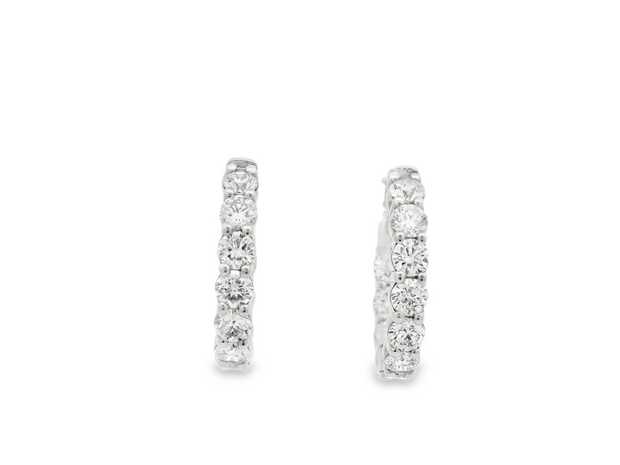 Diamond In & Out Hoop Earrings - 4 Ct