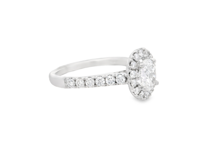 Oval Diamond Halo Engagement Ring