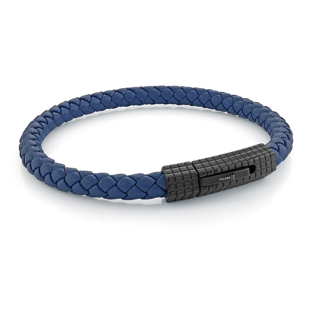 Blue Leather Bracelet