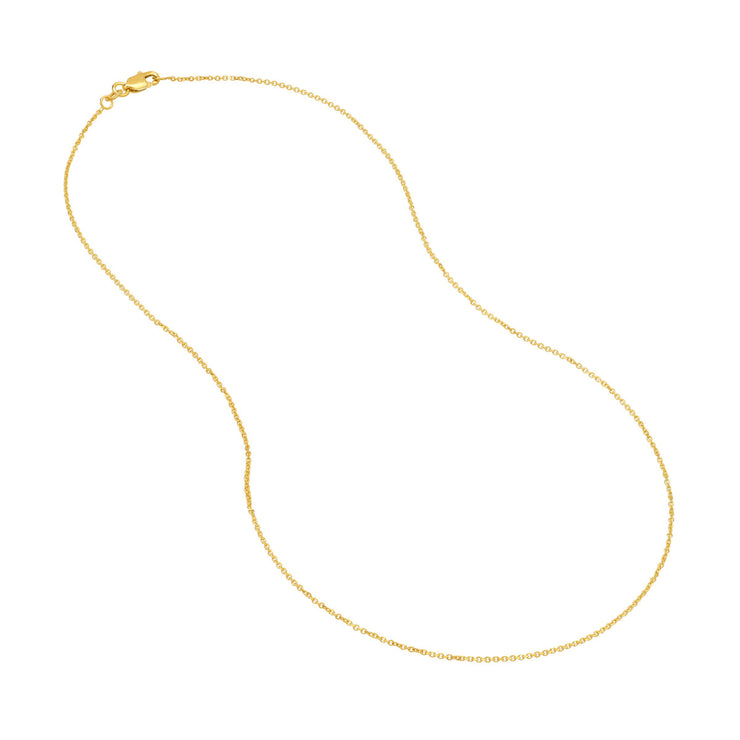 YELLOW GOLD OPEN DIAMOND-CUT CABLE CHAIN 20"