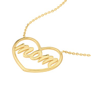 SCRIPT MOM HEART NECKLACE