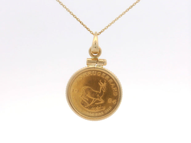 African Kugerand Gold Coin Pendant