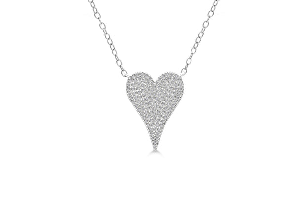 Dripping CZ Heart Necklace
