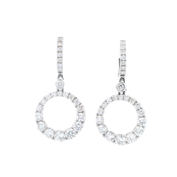 DIAMOND DANGLE HOOP EARRINGS