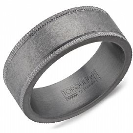 CROWN RING – DIAMOND BRUSHED TANTALUM BAND