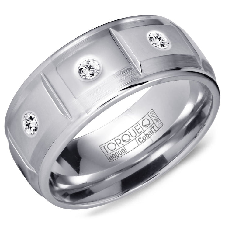 CROWN RING - COBALT DIAMOND MEN'S WEDDING BAND