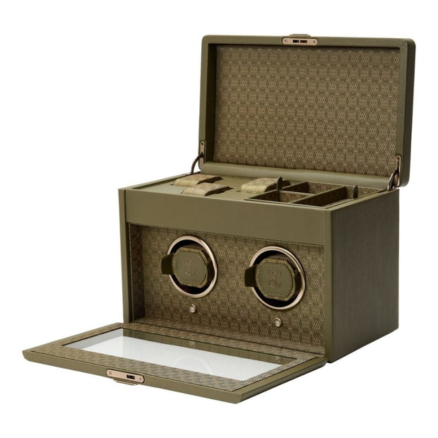 Wolf - Earth Double Watch Winder - Olive