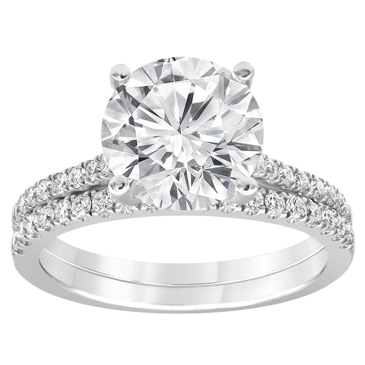 DIAMOND WEDDING SET - 2 CT ROUND CENTER