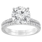 Diamond Wedding Set - 4 Ct Round Center