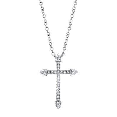 SHY CREATION- FANCY DIAMOND CROSS NECKLACE