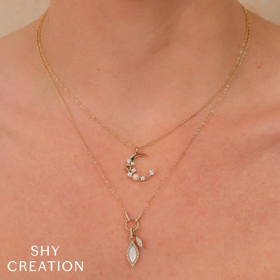 Shy Creation - Mother of Pearl & Diamond Pendant