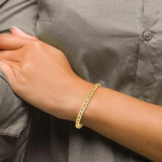 GOLD ANCHOR LINK BRACELET 8"