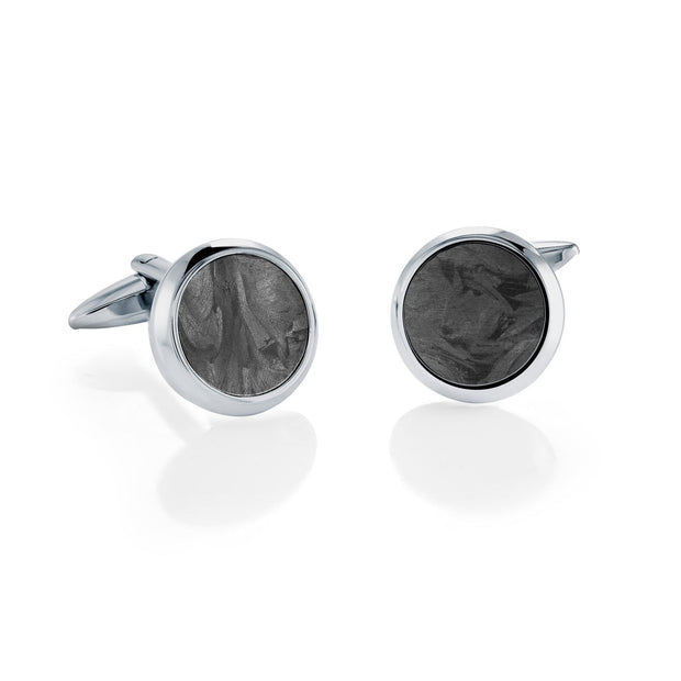 Carbon Fiber Round Cufflinks