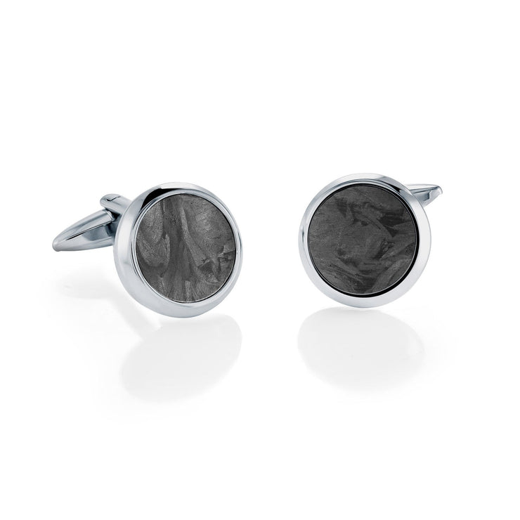 Carbon Fiber Round Cufflinks