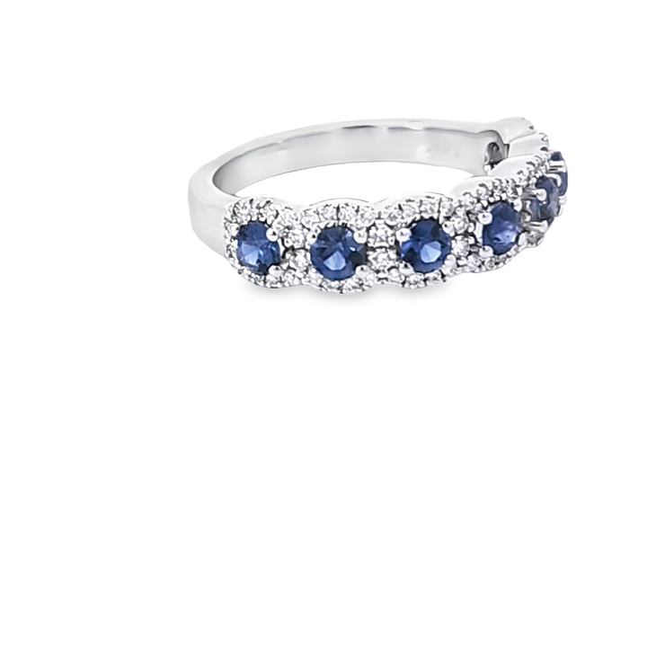 SAPPHIRE & DIAMOND HALO RING