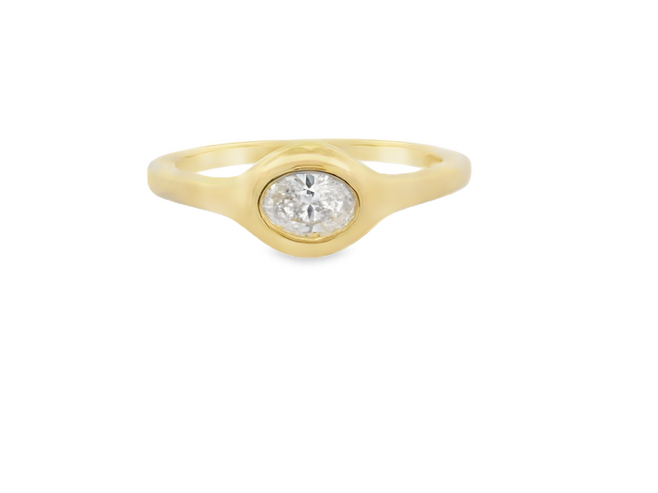 Oval Diamond Solitaire Ring