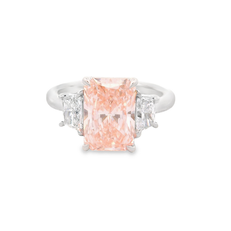Pink Diamond 3 Stone Ring