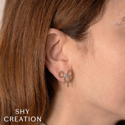 Shy Creation - Diamond Bow Post Earrings