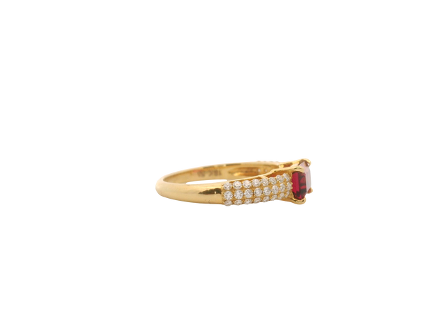 Rubellite Tourmaline & Diamond Ring