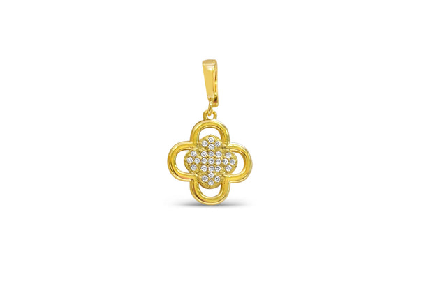 Charm Era - Encrusted Clover Charm - Gold